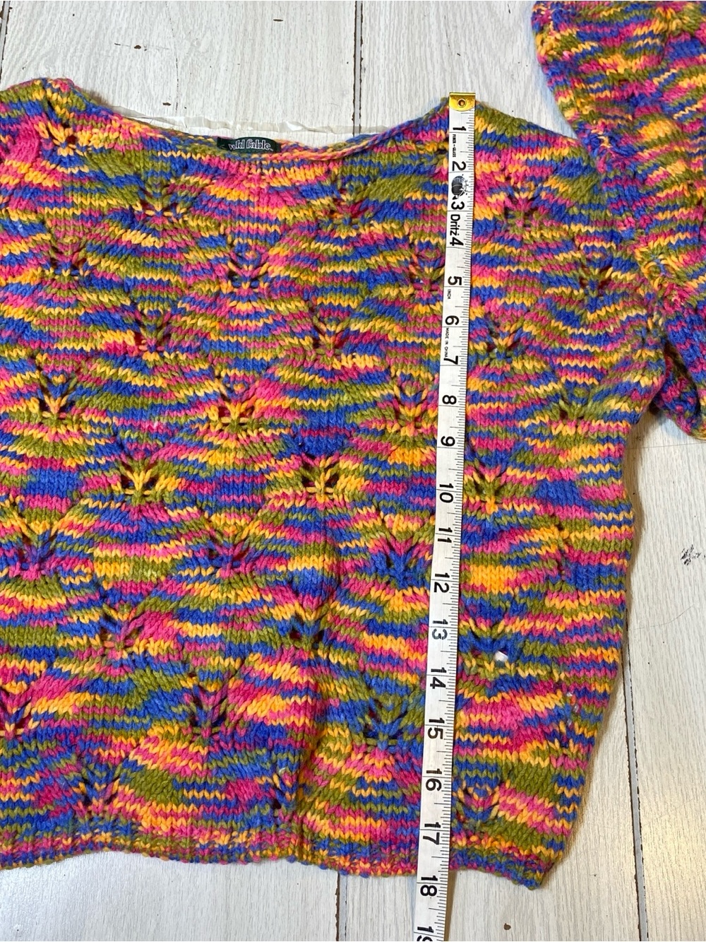 Wild Fable Multi-Color Space Dye Open Knit Long Sleeve Sweater Women’s XS NWOT. - Picture 6 of 8
